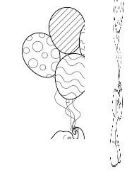Dibujo de Elefante con Globo para Colorear