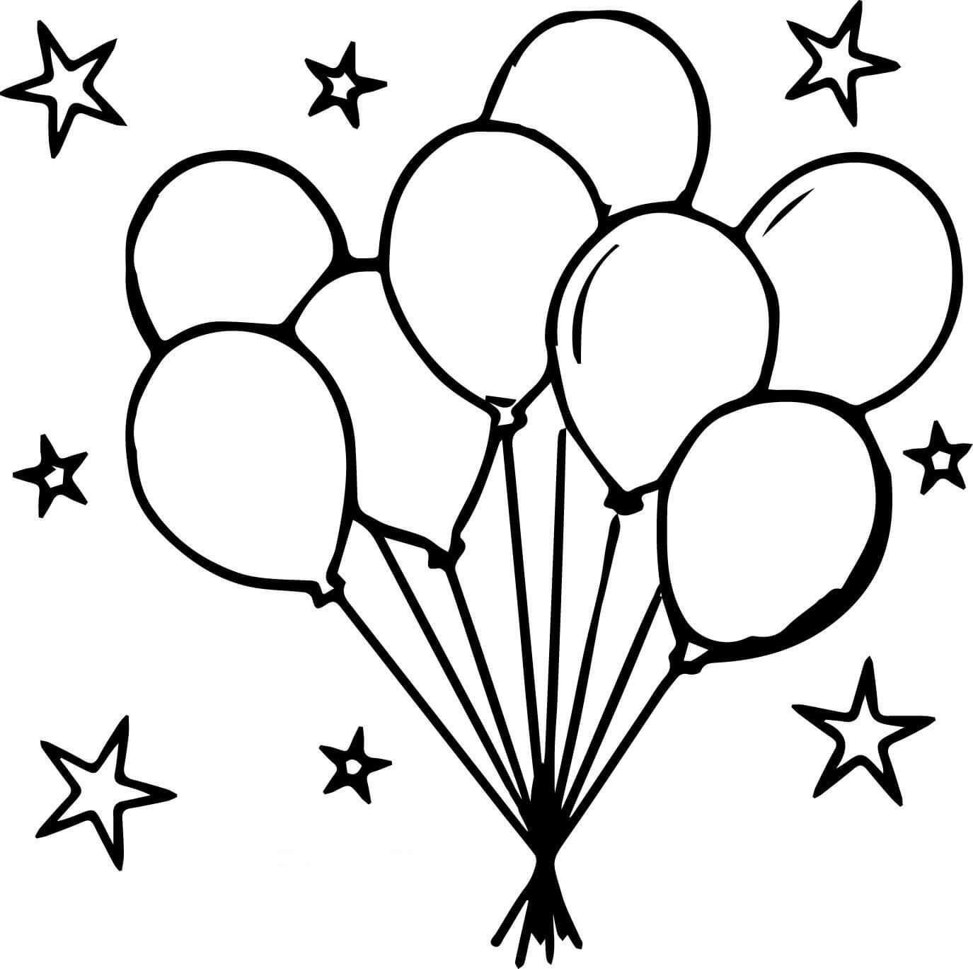 Dibujo de Perro con Globo para Colorear
