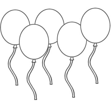 Dibujo de Seis Globos para Colorear