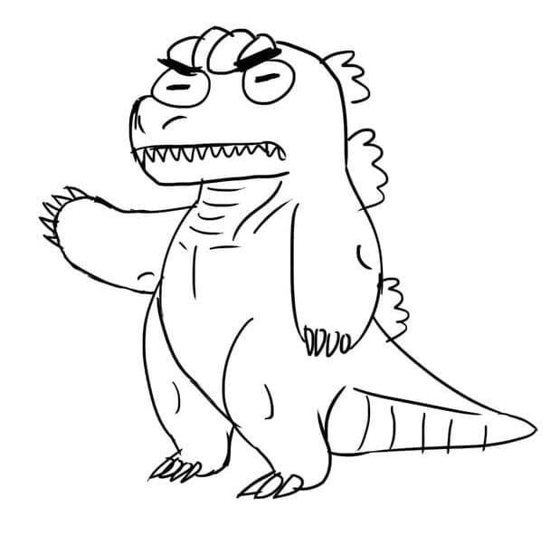 Dibujo de Adorable Godzilla para Colorear