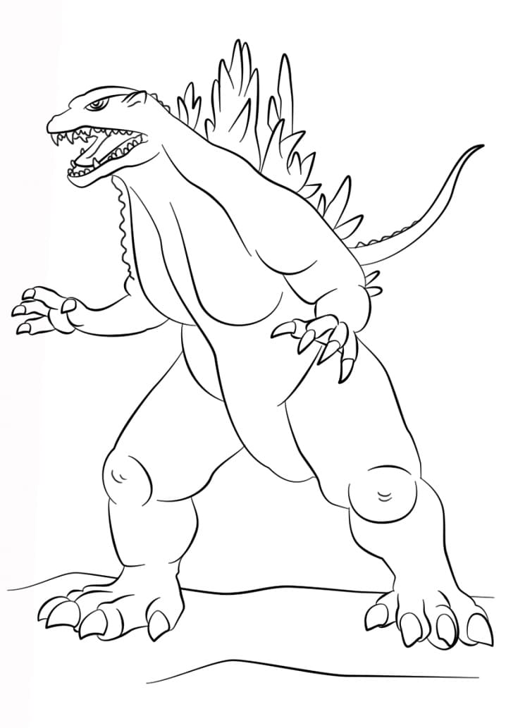 Dibujo de Buen Godzilla para Colorear