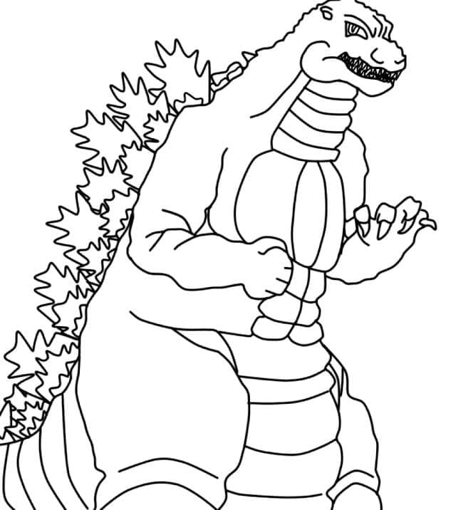 Dibujo de Enfrntate a Godzilla para Colorear