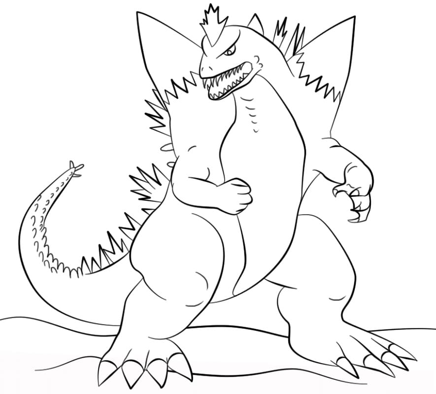 Dibujo de Espacio Godzilla para Colorear