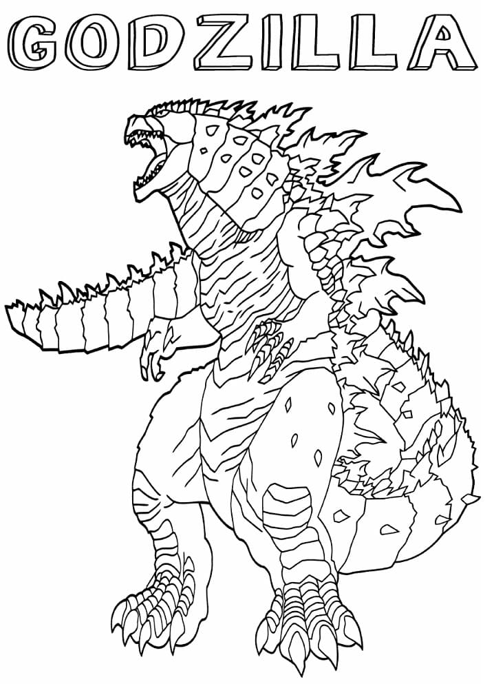 Dibujo de Genial Godzilla Enojado para Colorear