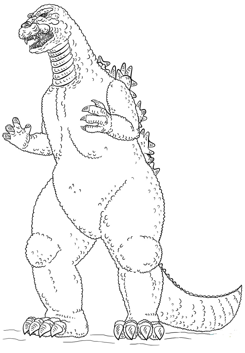 Dibujo de Godzilla Bsico para Colorear