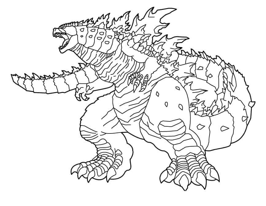 Dibujo de Godzilla Gigante para Colorear