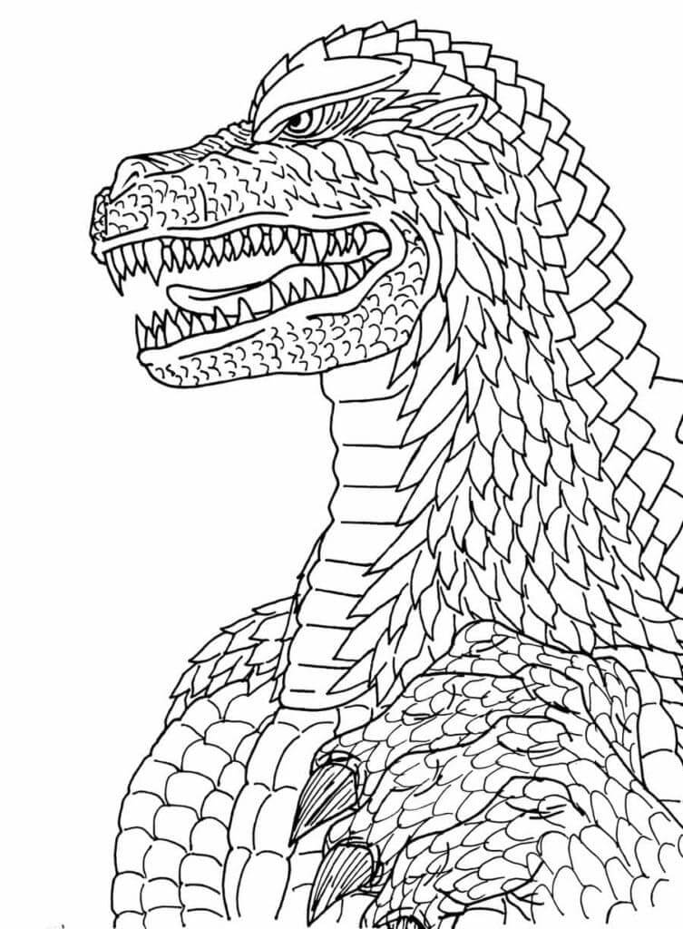 Dibujo de Godzilla Head Es para Adultos para Colorear