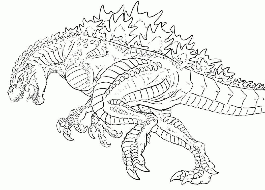 Dibujo de Godzilla Impresionante para Colorear
