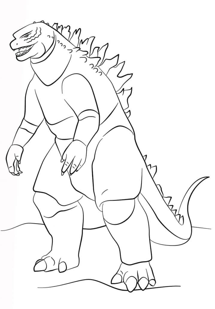 Dibujo de Godzilla Imprimible para Colorear