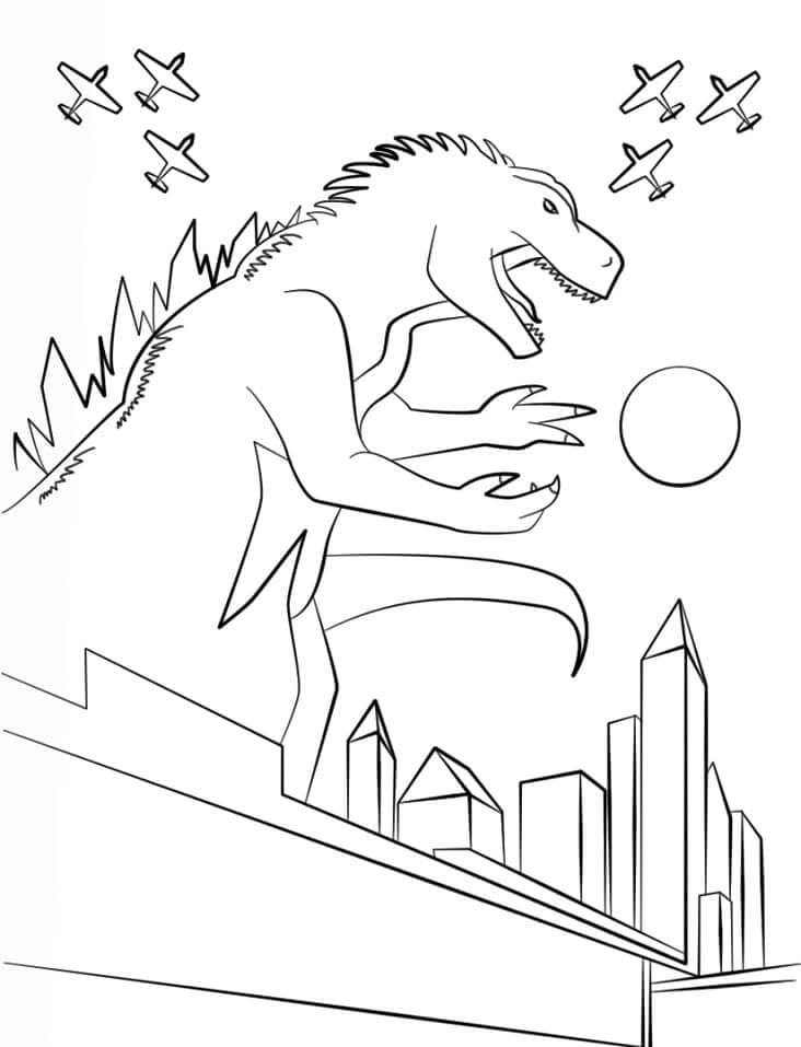 Dibujo de Godzilla Perfecto para Colorear