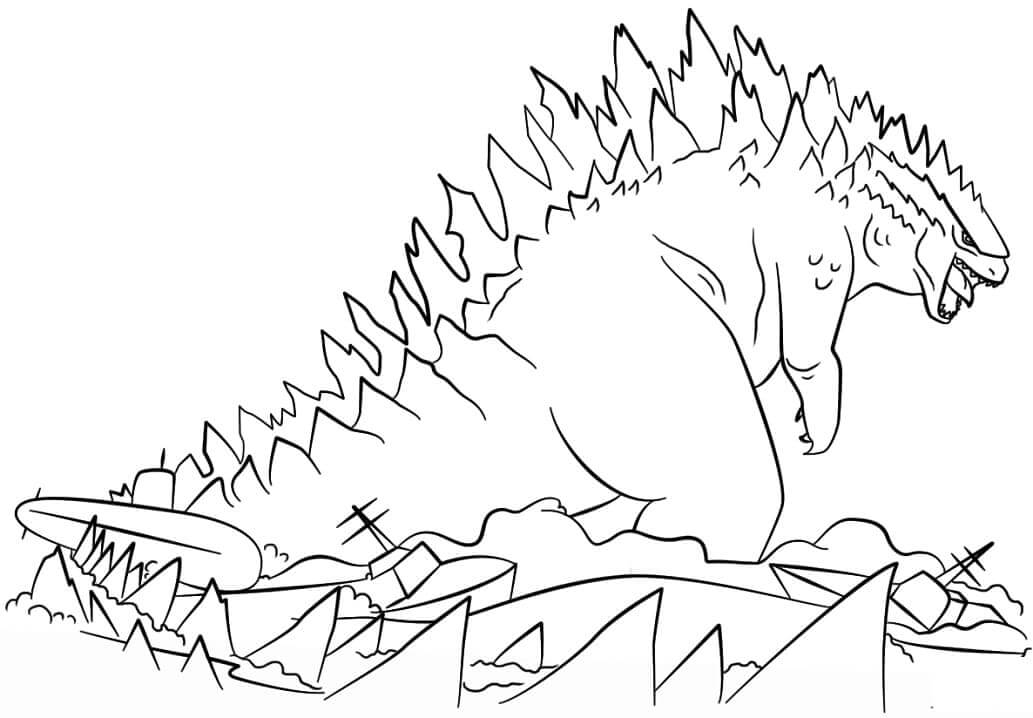 Dibujo de Increble Godzilla para Colorear