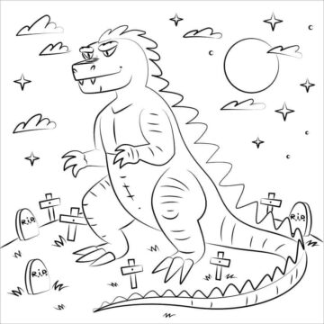 Dibujo de Lindo Godzilla para Colorear