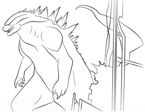Dibujo de Pelcula Godzilla para Colorear