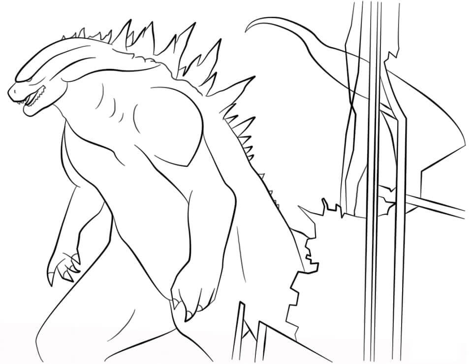 Dibujo de Pelcula Godzilla para Colorear