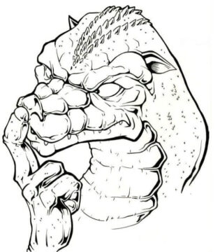 Dibujo de Pensamiento Godzilla para Colorear