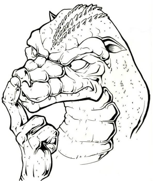 Dibujo de Pensamiento Godzilla para Colorear