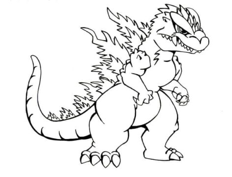 Dibujo de Pequeo Godzilla para Colorear