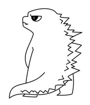 Dibujo de Pequeo Godzilla Lindo para Colorear