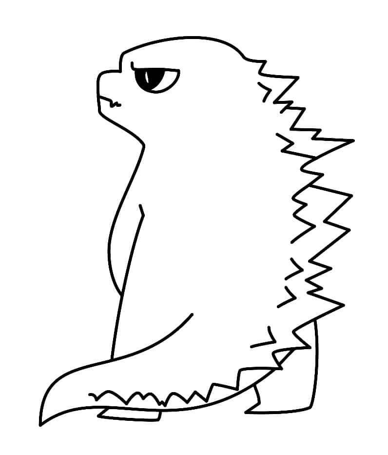 Dibujo de Pequeo Godzilla Lindo para Colorear