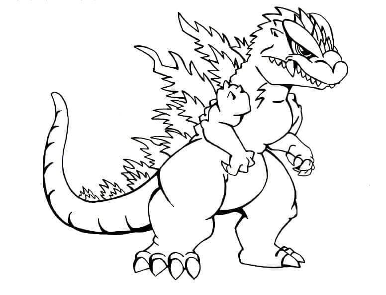 Dibujo de Pequeo Godzilla para Colorear