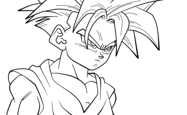 Dibujo de Cabeza de Gohan para Colorear