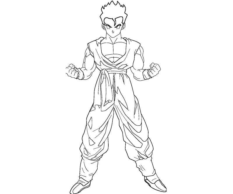 Dibujo de Gohan Sonriendo para Colorear