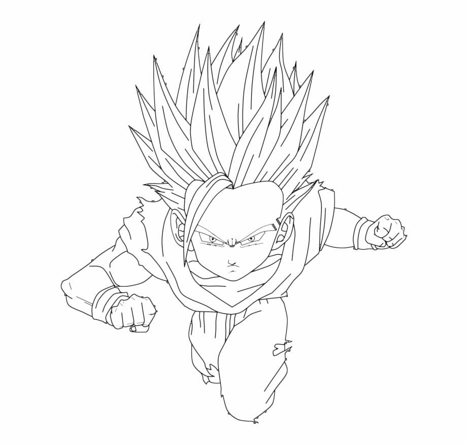 Dibujo de Gohan Volando para Colorear