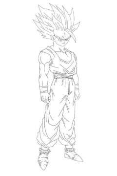 Dibujo de Nio Gohan Enojado para Colorear