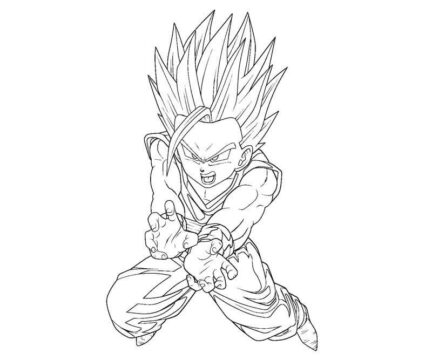 Dibujo de Nio Gohan Kamehameha para Colorear