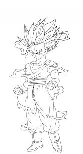 Dibujo de Super Saiyan Gohan Enojado para Colorear