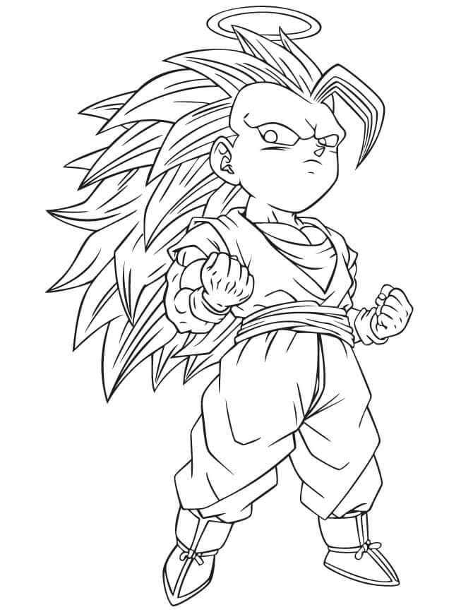 Dibujo de Ángel Goku Ssj3 para Colorear