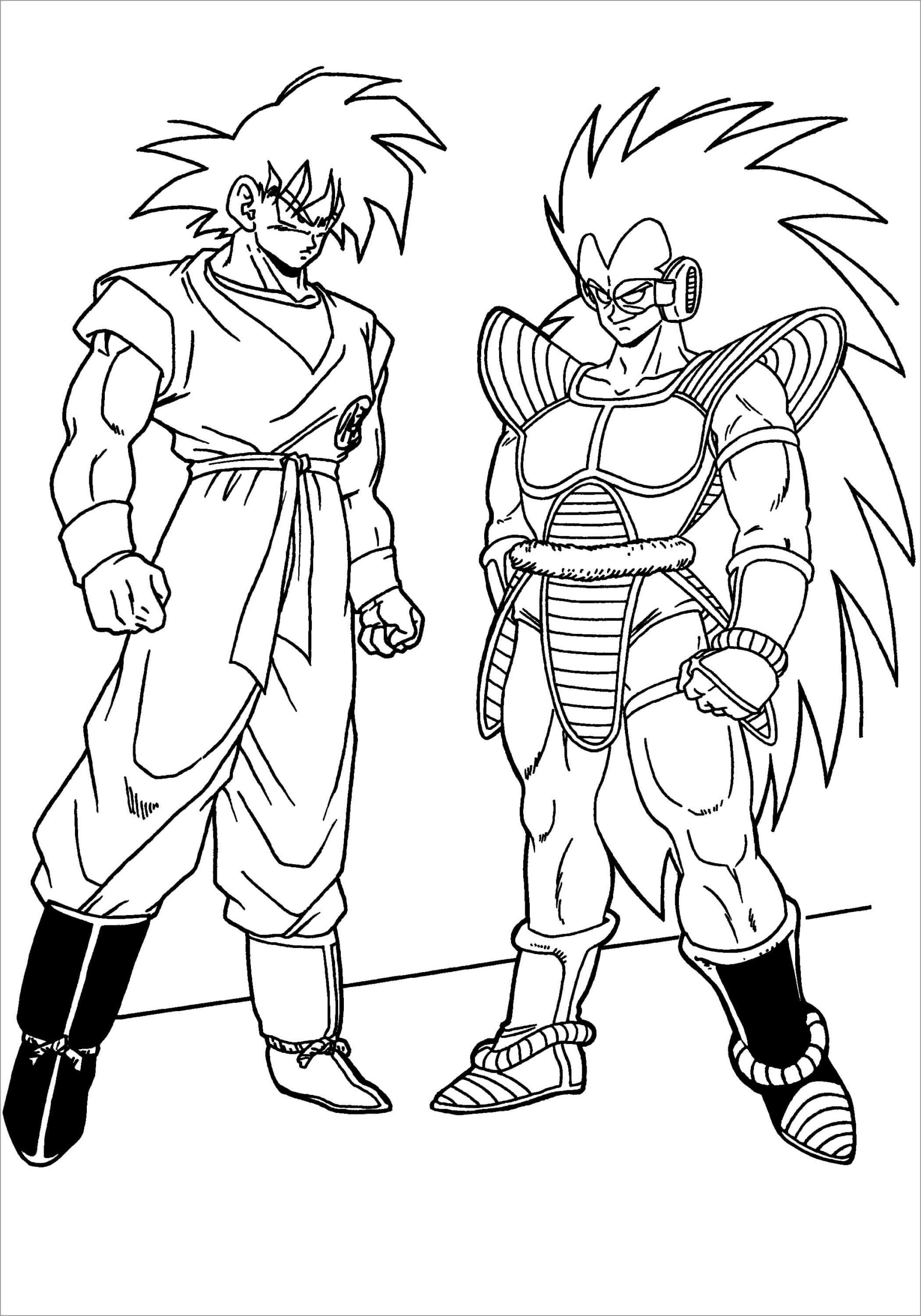 Dibujo de Bonitos Goku y Vegeta Scaled para Colorear