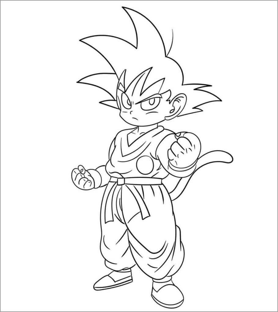 Dibujo de Chibi Goku para Colorear