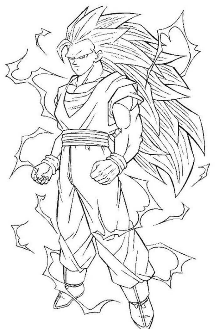 Dibujo de Goku Ssj3 para Colorear