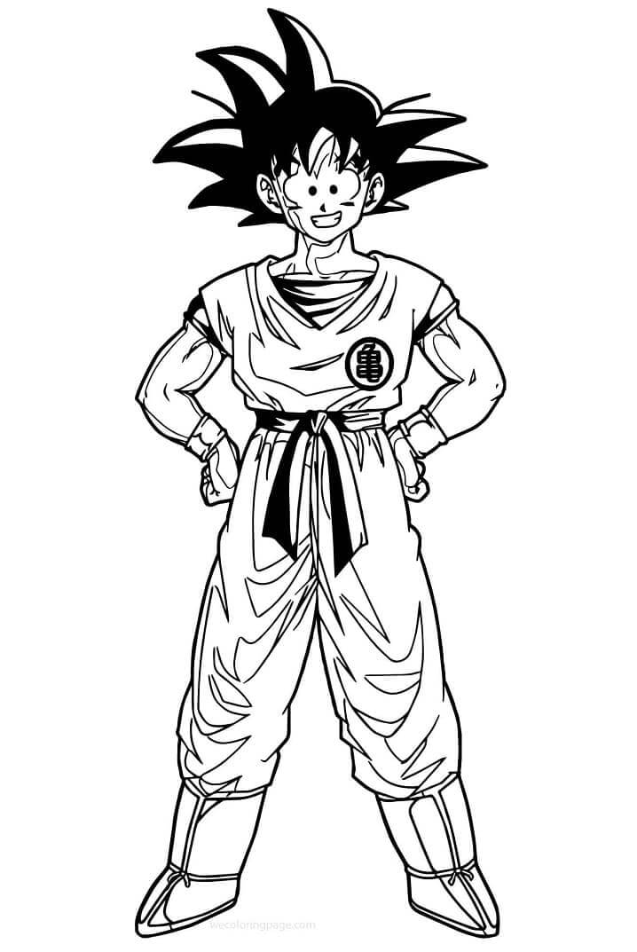 Dibujo de Divertido Goku para Colorear