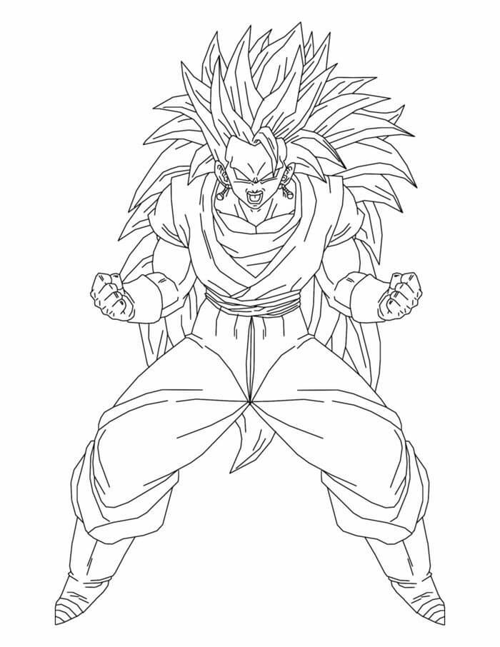 Dibujo de Enojado Goku Ssj3 para Colorear