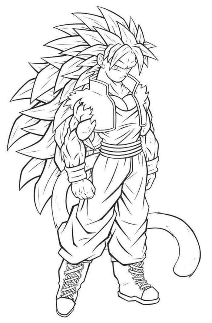 Dibujo de Genial Goku Ssj3 para Colorear