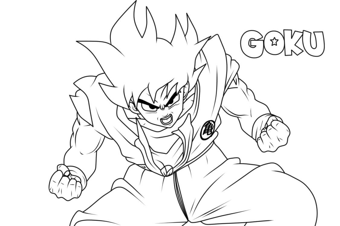Dibujo de Goku Enojado para Colorear