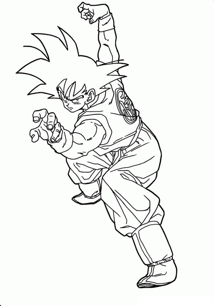 Dibujo de Goku Peleando para Colorear