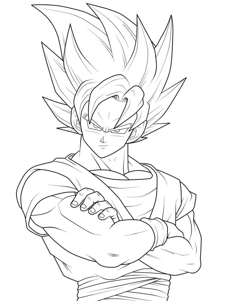 Dibujo de Goku Ssj1 Cara para Colorear