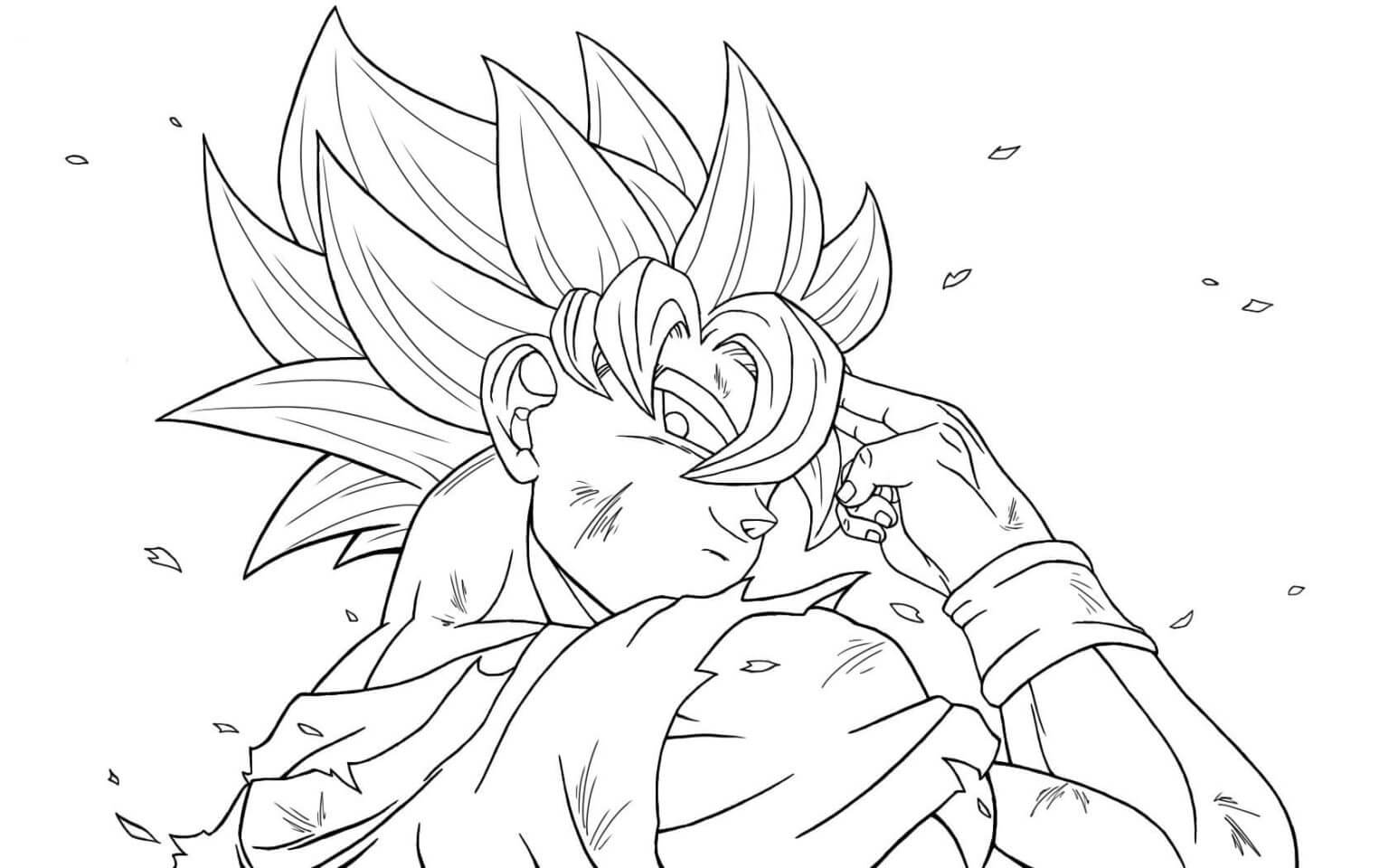 Dibujo de Goku Ssj2 Cara para Colorear