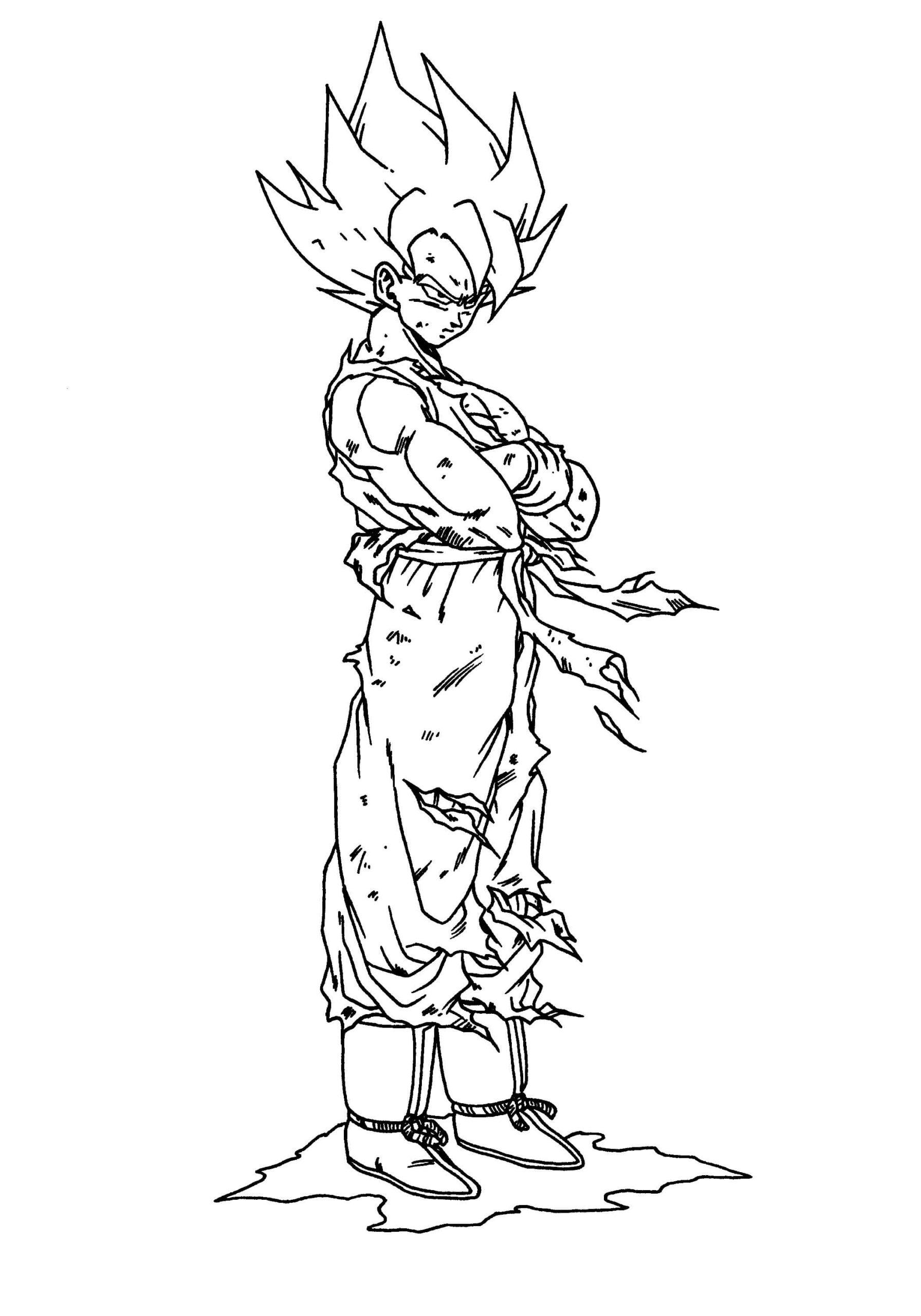 Dibujo de Gran Goku Ssj2 Scaled para Colorear
