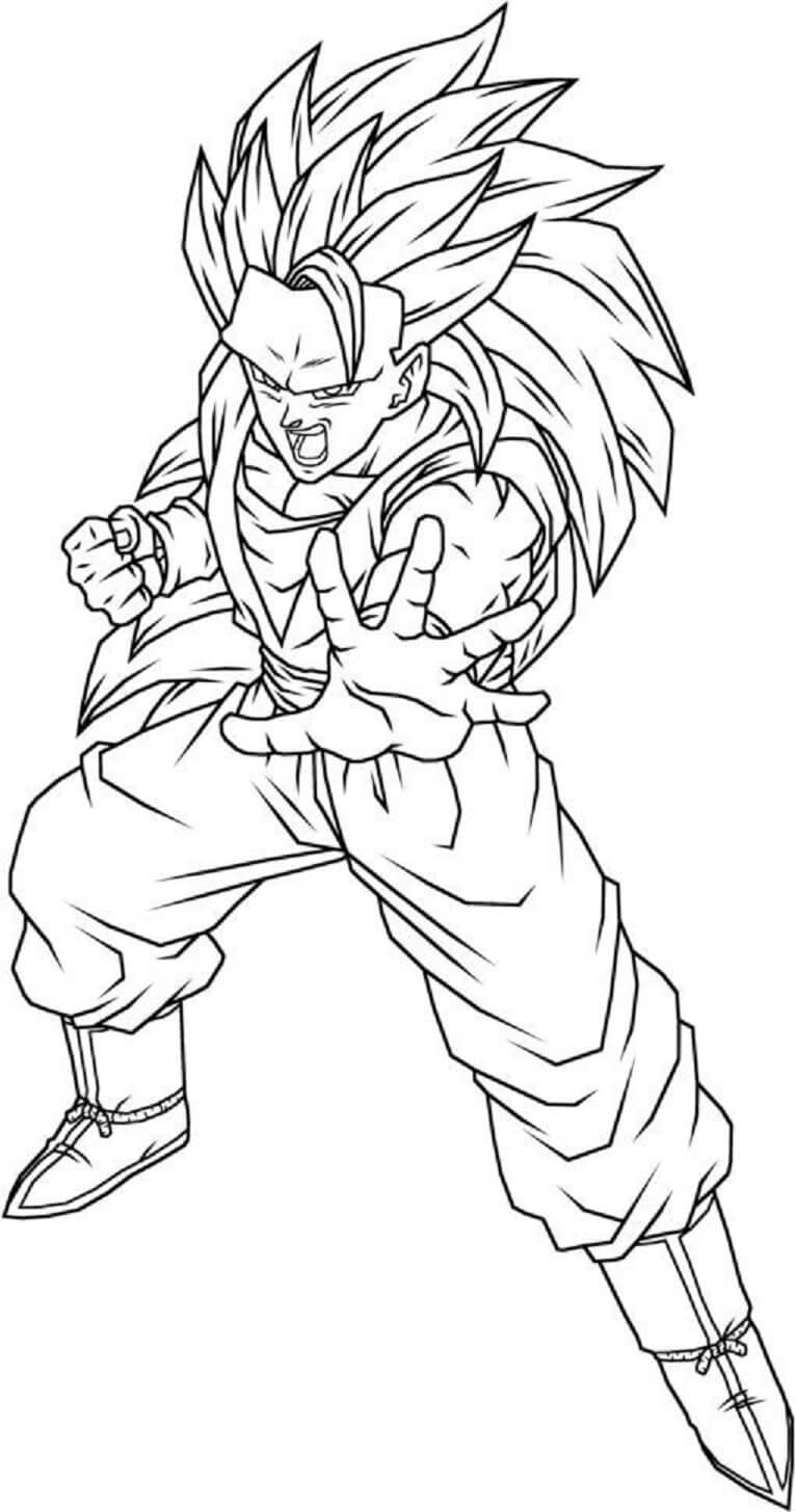 Dibujo de Impresionante Goku Ssj3 para Colorear
