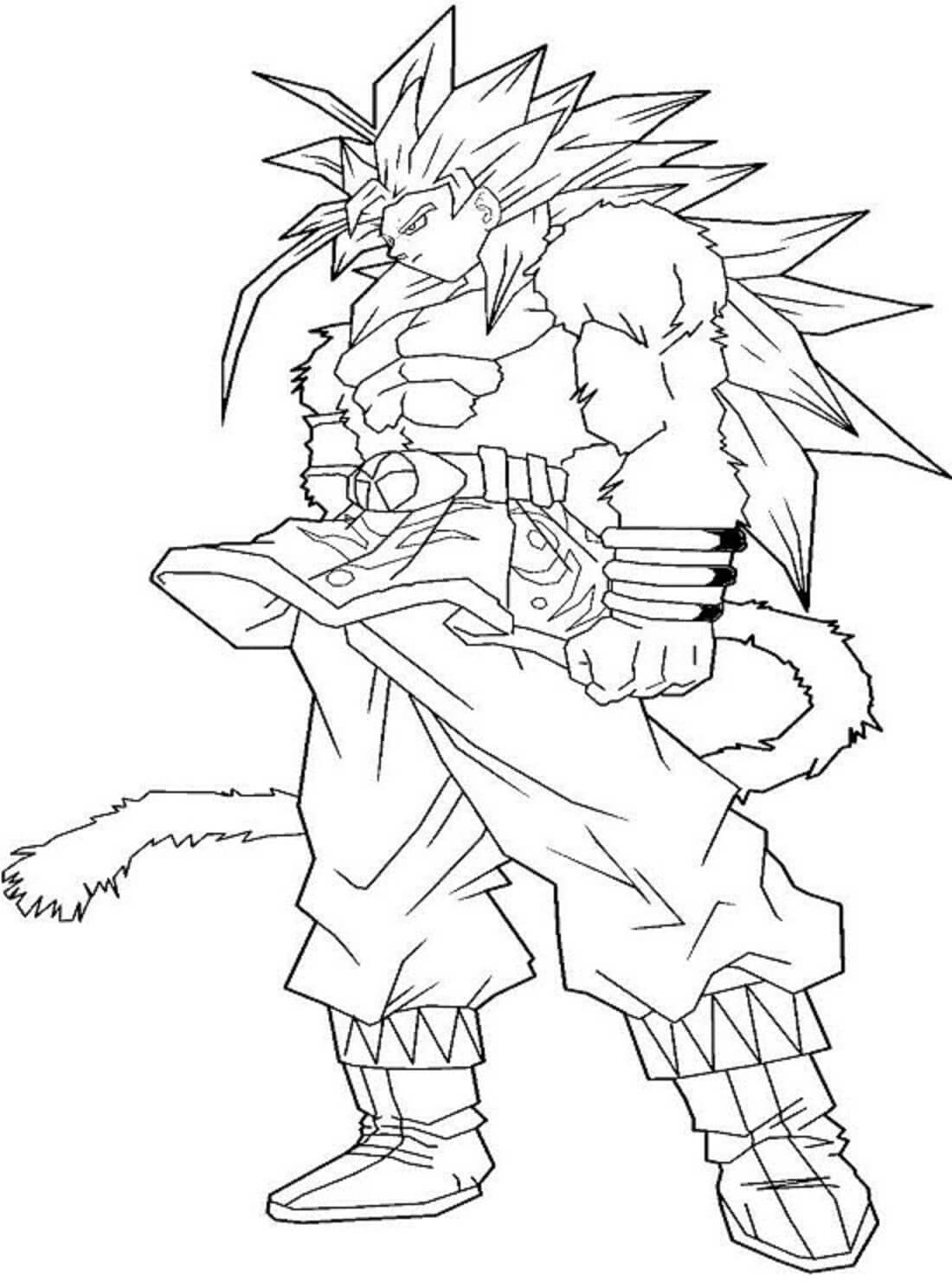 Dibujo de Impresionante Goku Ssj4 para Colorear