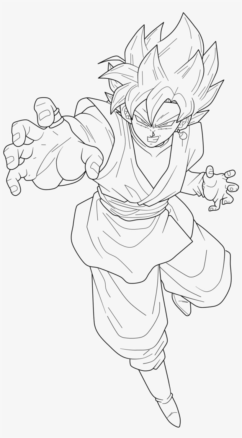 Dibujo de Negro Goku Ataque para Colorear