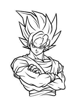 Dibujo de Retrato de Goku para Colorear