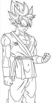 Dibujo de Retrato de Goku Sonriente para Colorear