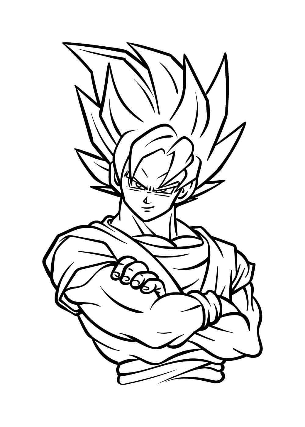 Dibujo de Retrato de Goku para Colorear