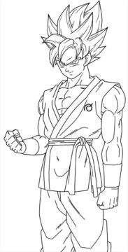 Dibujo de Sonriendo Goku Ssj1 para Colorear