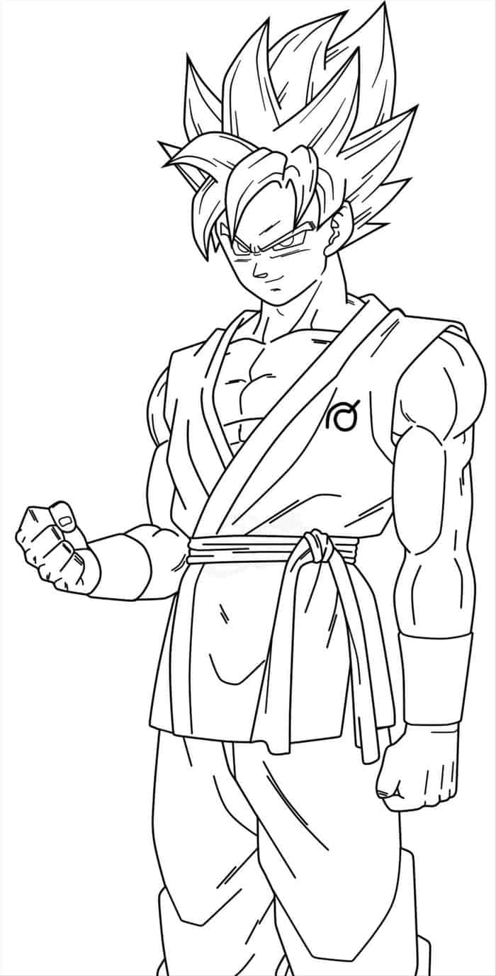 Dibujo de Sonriendo Goku Ssj1 para Colorear